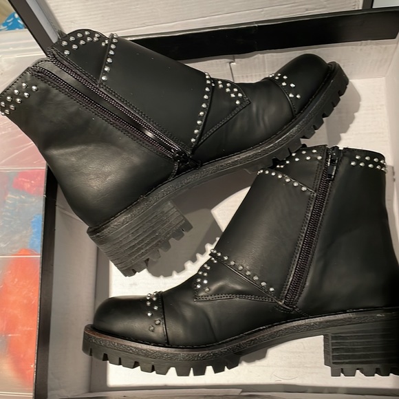 Design Lab Black Moria BNWT Moto Boots Womens 7 - Picture 3 of 6